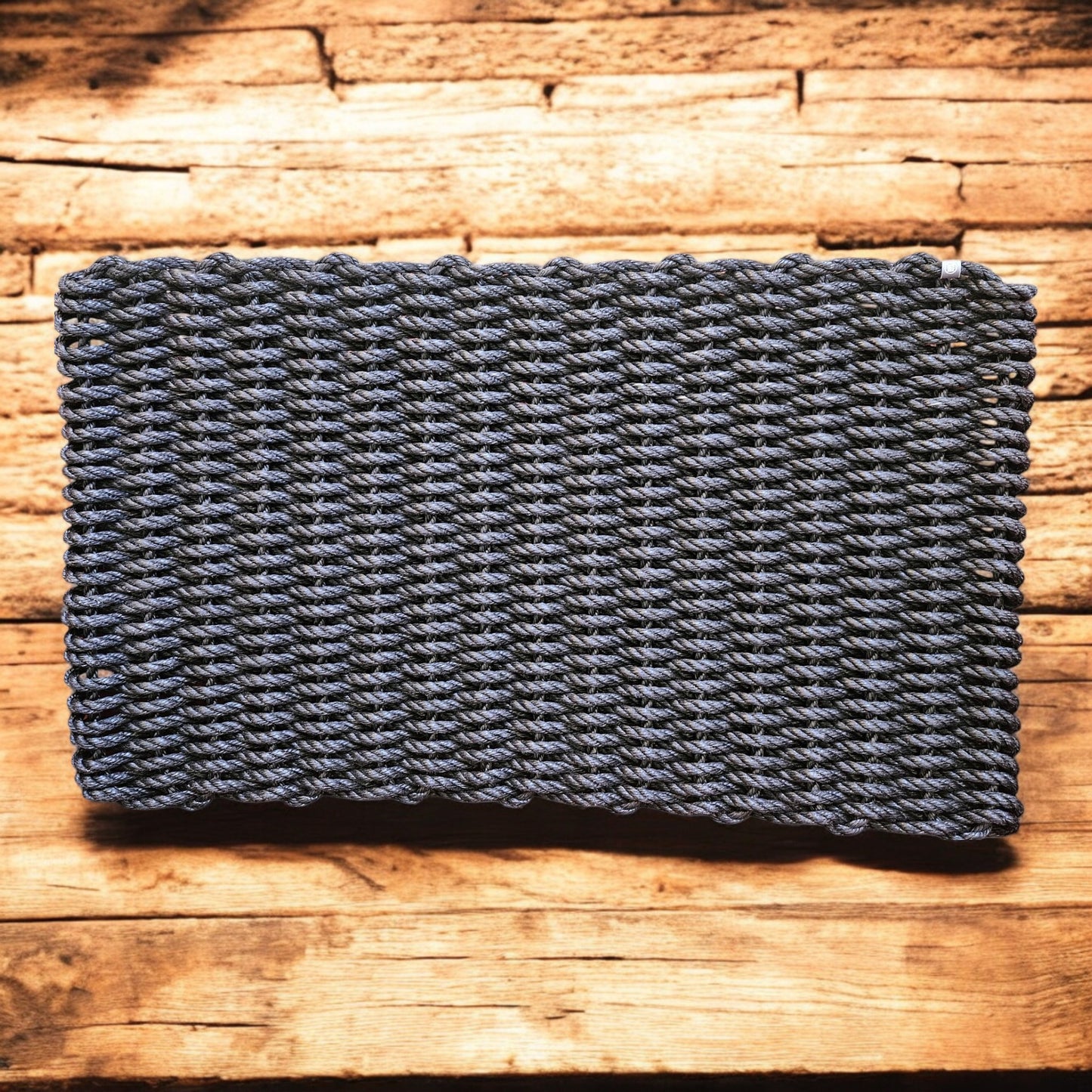 966 The "Original" Handcrafted Woven Maine Lobster Rope Door Mat, Solid Color Selections