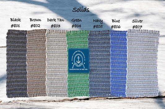 966 The "Original" Handcrafted Woven Maine Lobster Rope Door Mat, Solid Color Selections