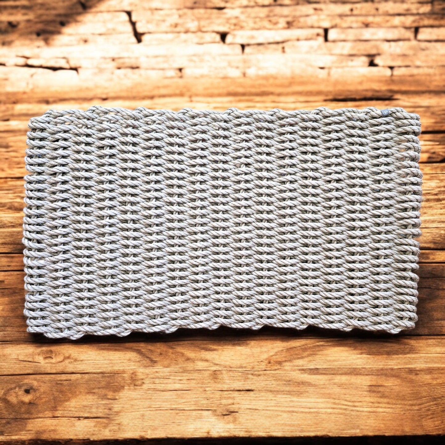 966 The "Original" Handcrafted Woven Maine Lobster Rope Door Mat, Solid Color Selections