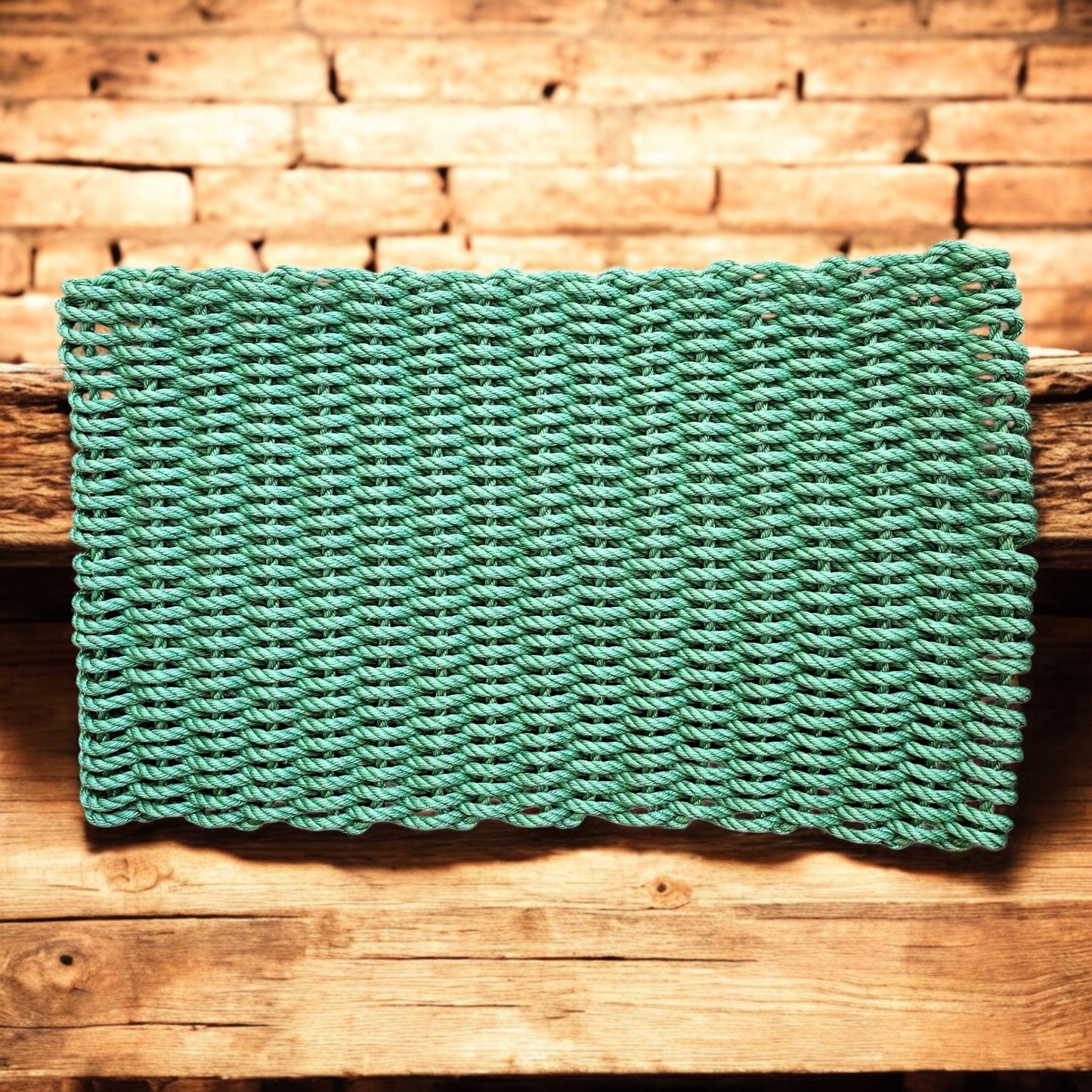 966 The "Original" Handcrafted Woven Maine Lobster Rope Door Mat, Solid Color Selections