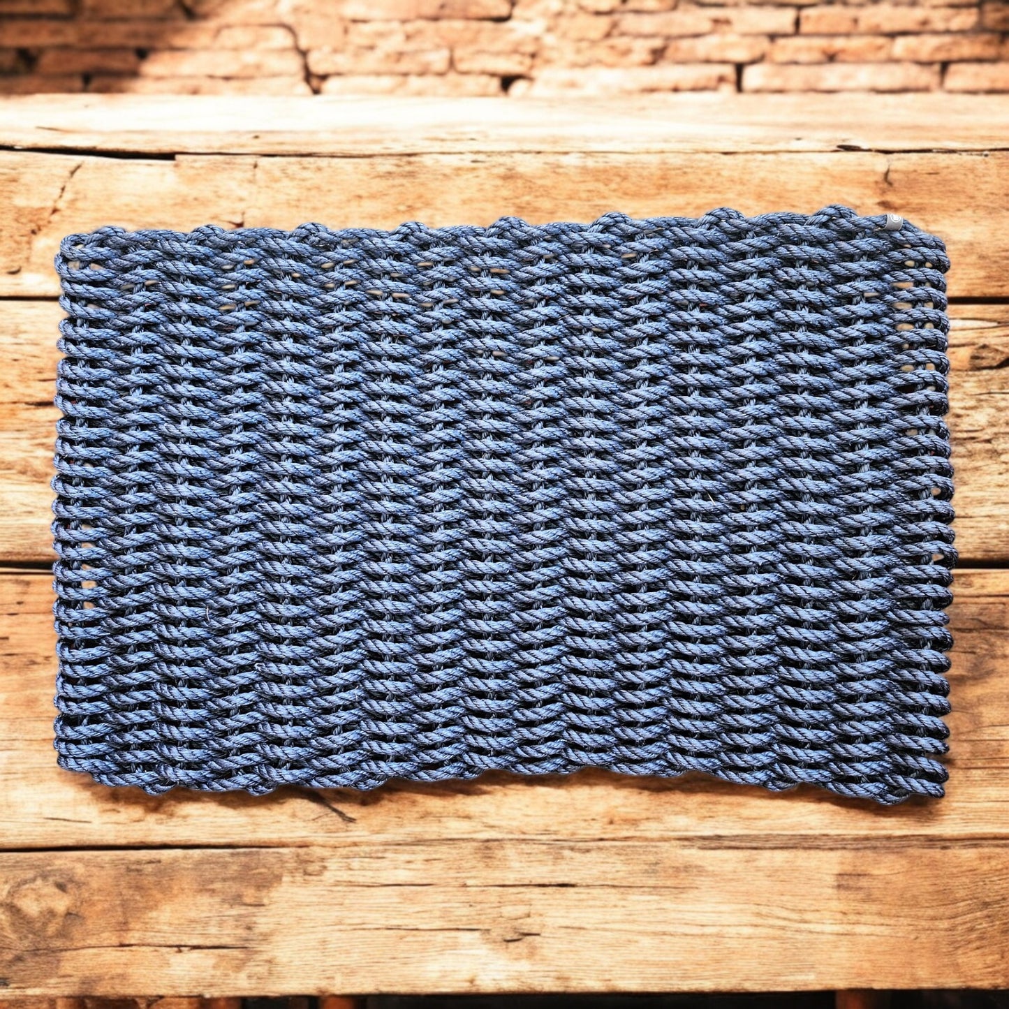 966 The "Original" Handcrafted Woven Maine Lobster Rope Door Mat, Solid Color Selections