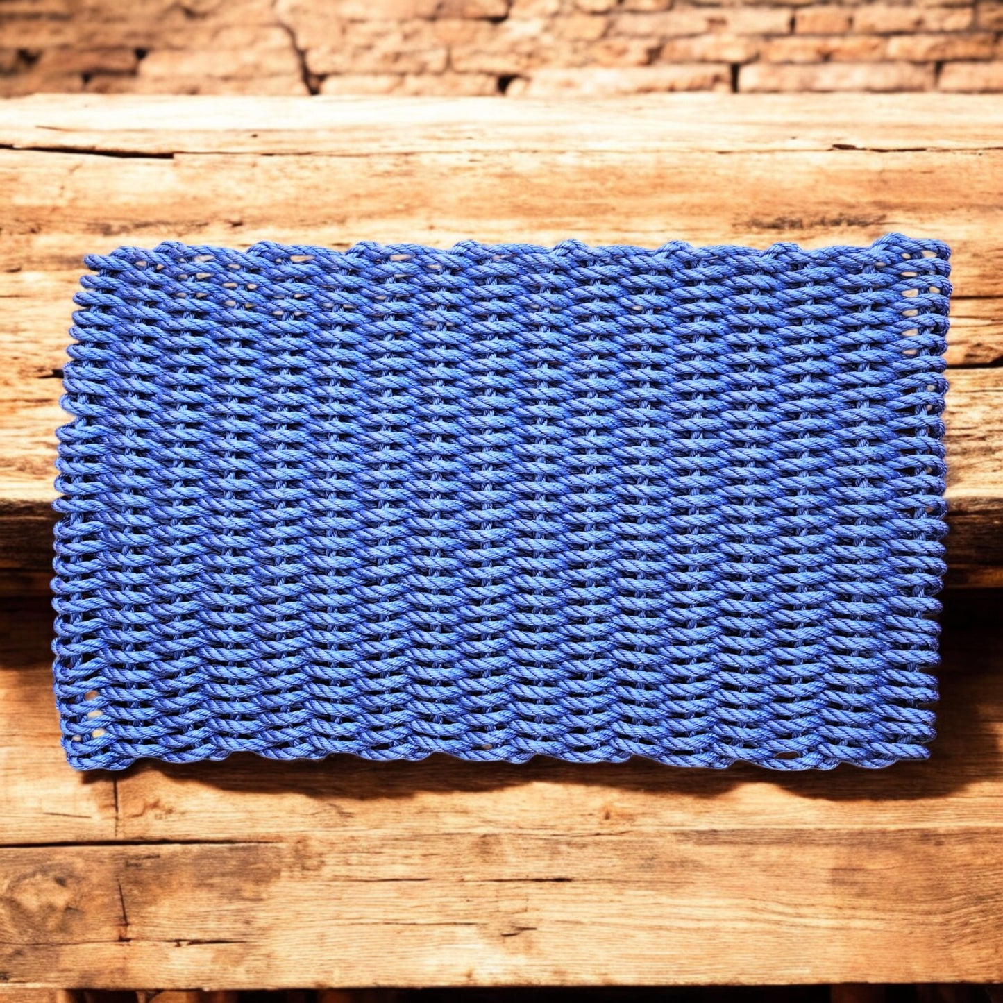 966 The "Original" Handcrafted Woven Maine Lobster Rope Door Mat, Solid Color Selections