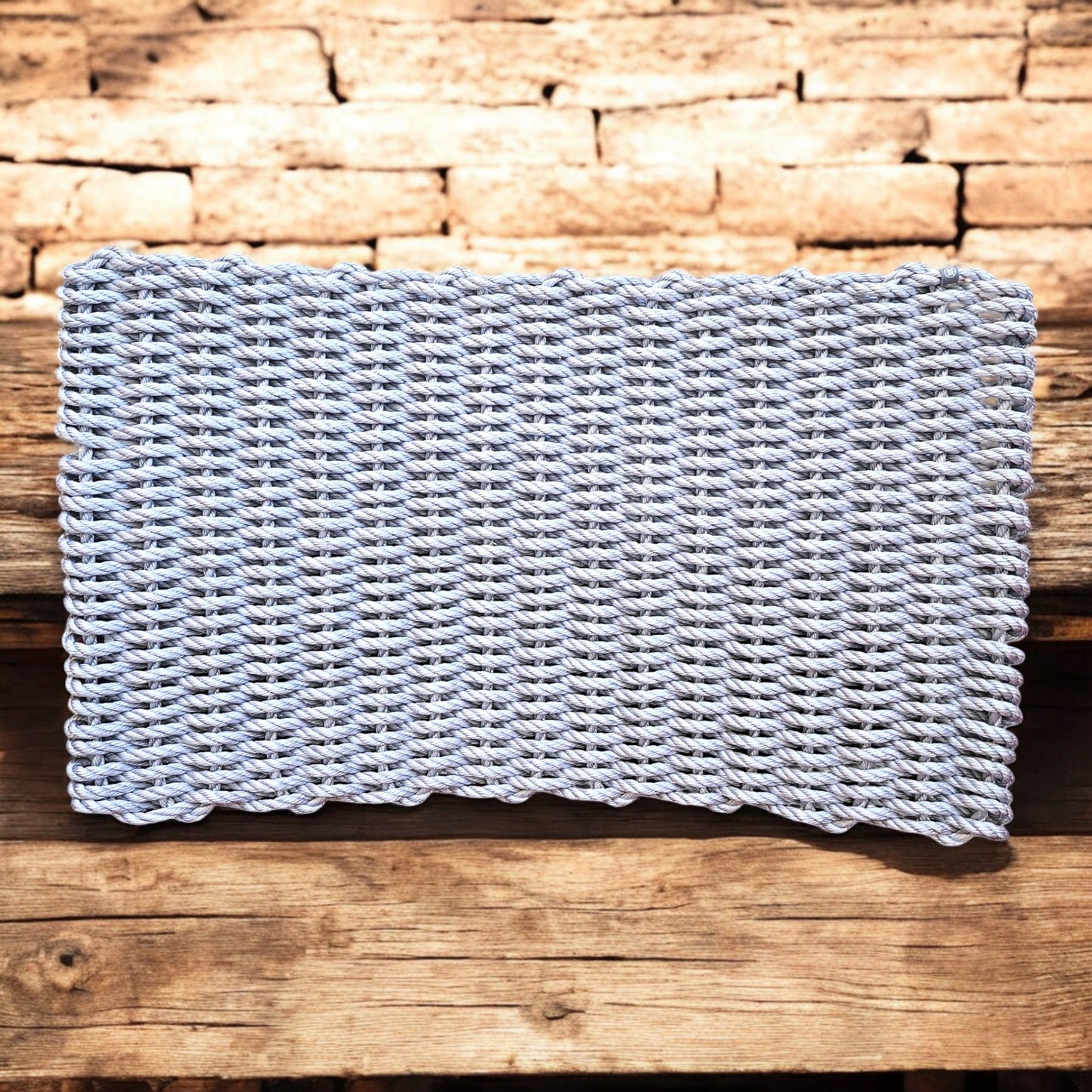 966 The "Original" Handcrafted Woven Maine Lobster Rope Door Mat, Solid Color Selections