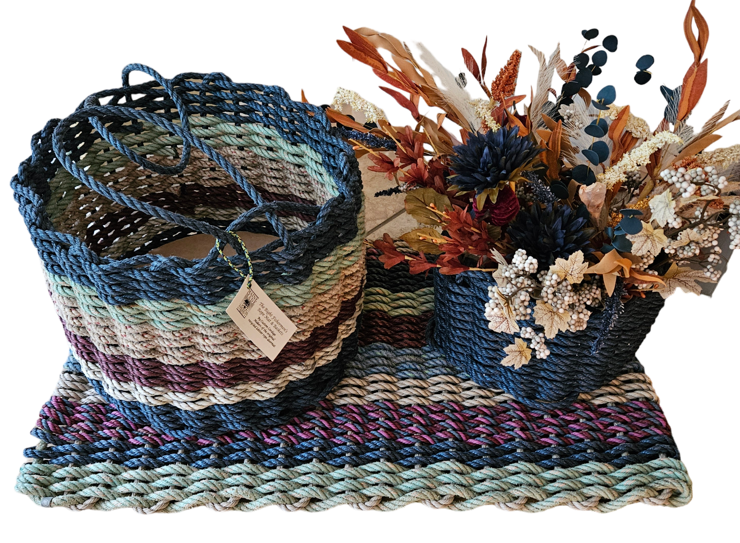 RECYCLE / UPCYCLE - Handcrafted Woven Maine Rope Door Mat
