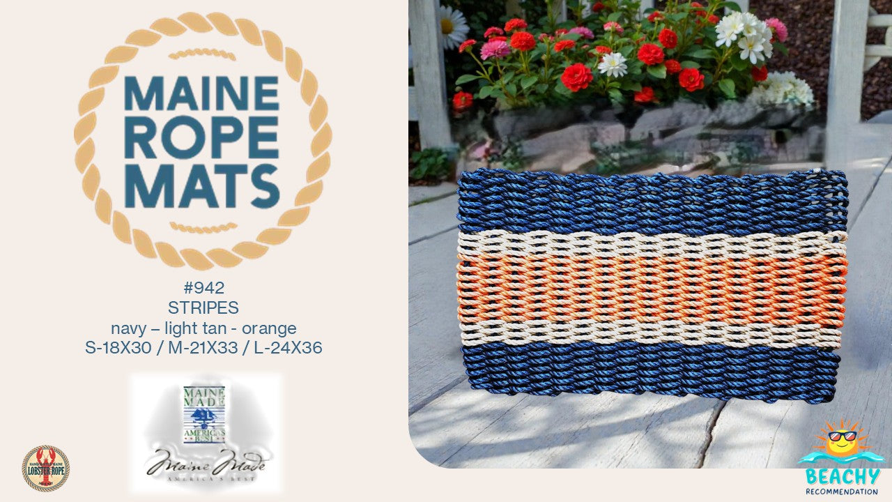 942 5S - Handcrafted Woven Maine Rope Door Mat