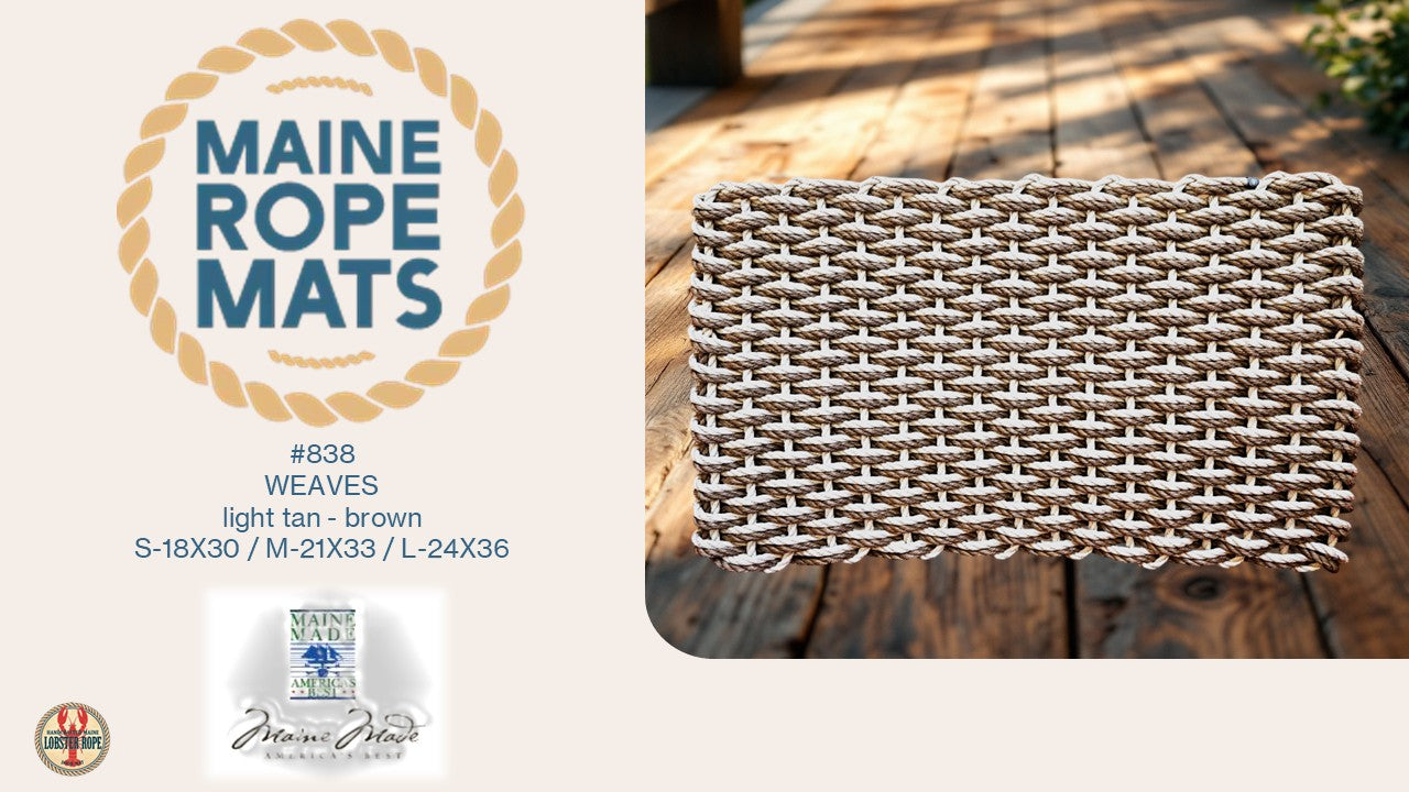 838 DW - Handcrafted Woven Maine Rope Door Mat